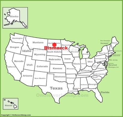 Map of Bismarck North Dakota Bismarck Map Print Digital Download