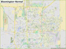 Detailed Map of Bloomington-Normal