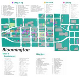 Downtown Bloomington Shopping And Dining Map