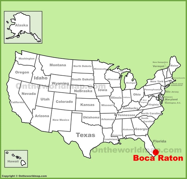 Boca Raton location on the U.S. Map