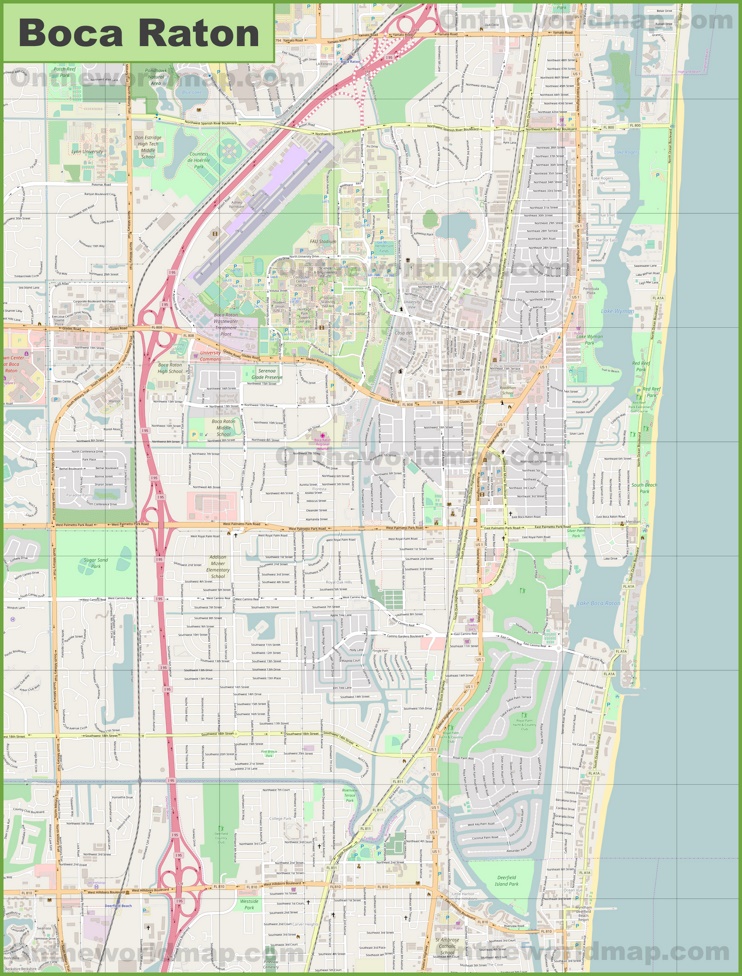 Map New York Boca Raton - New York on a Map