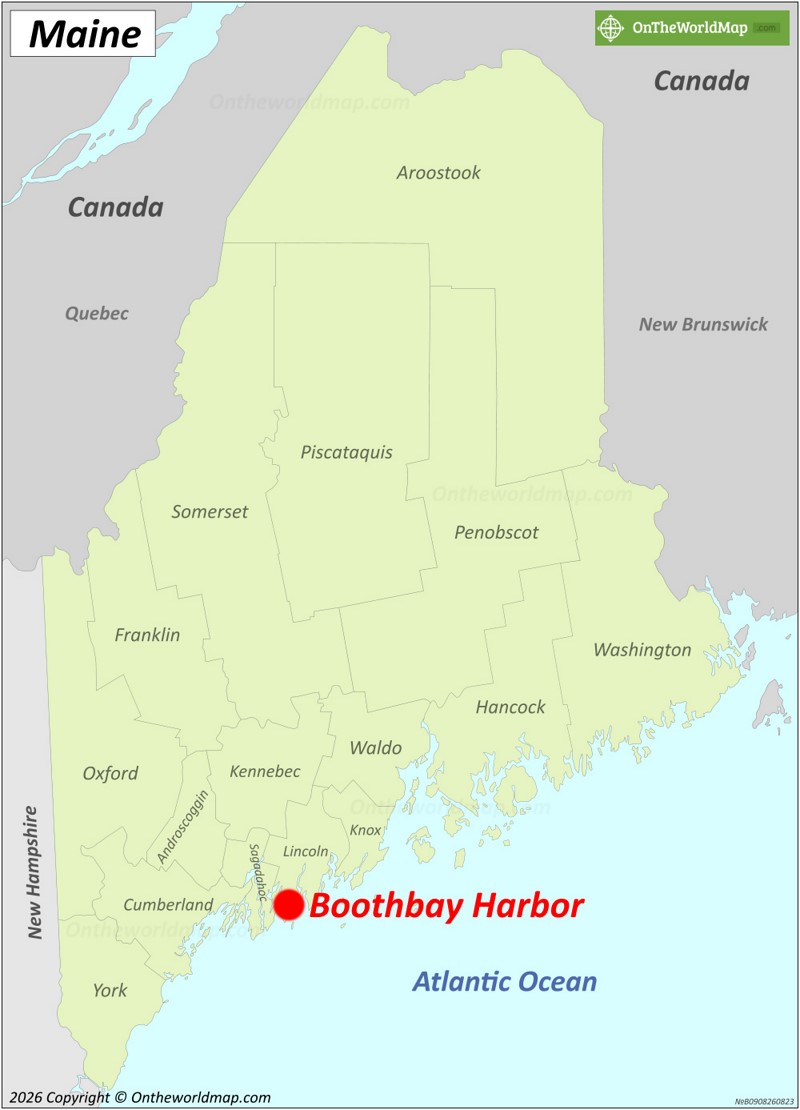 Boothbay Harbor Location On The Maine Map