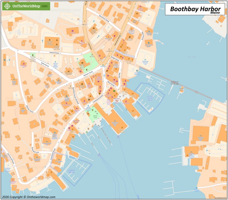 Map of Downtown Boothbay Harbor