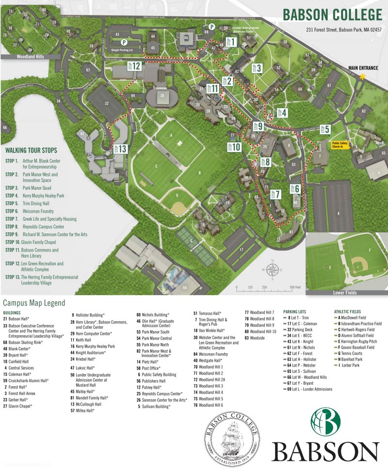 Babson College Campus Map