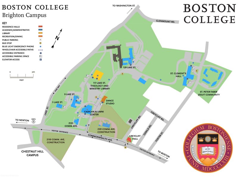 Boston College Brighton Campus Map