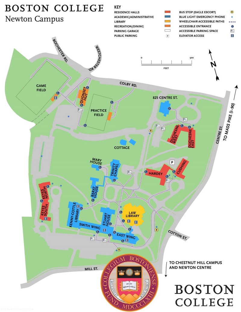 Boston College Newton Campus Map