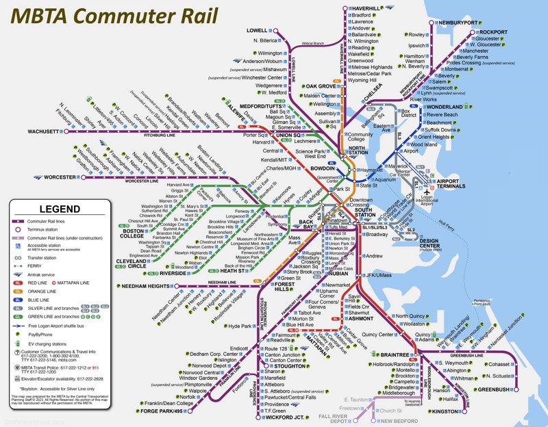 Boston Rapid Transit Map