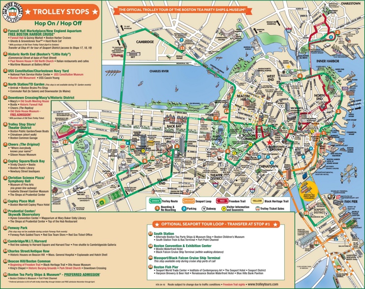 Boston downtown map