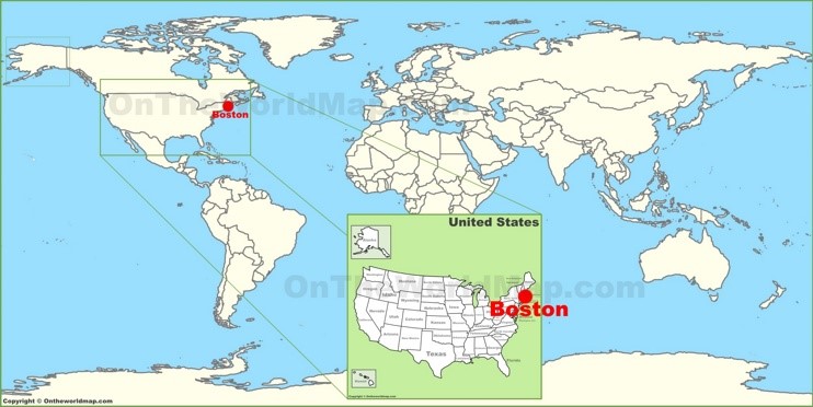 Boston on the World Map