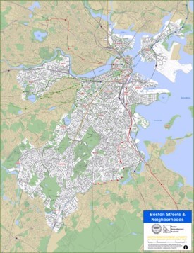 Boston streets and neighborhoods map