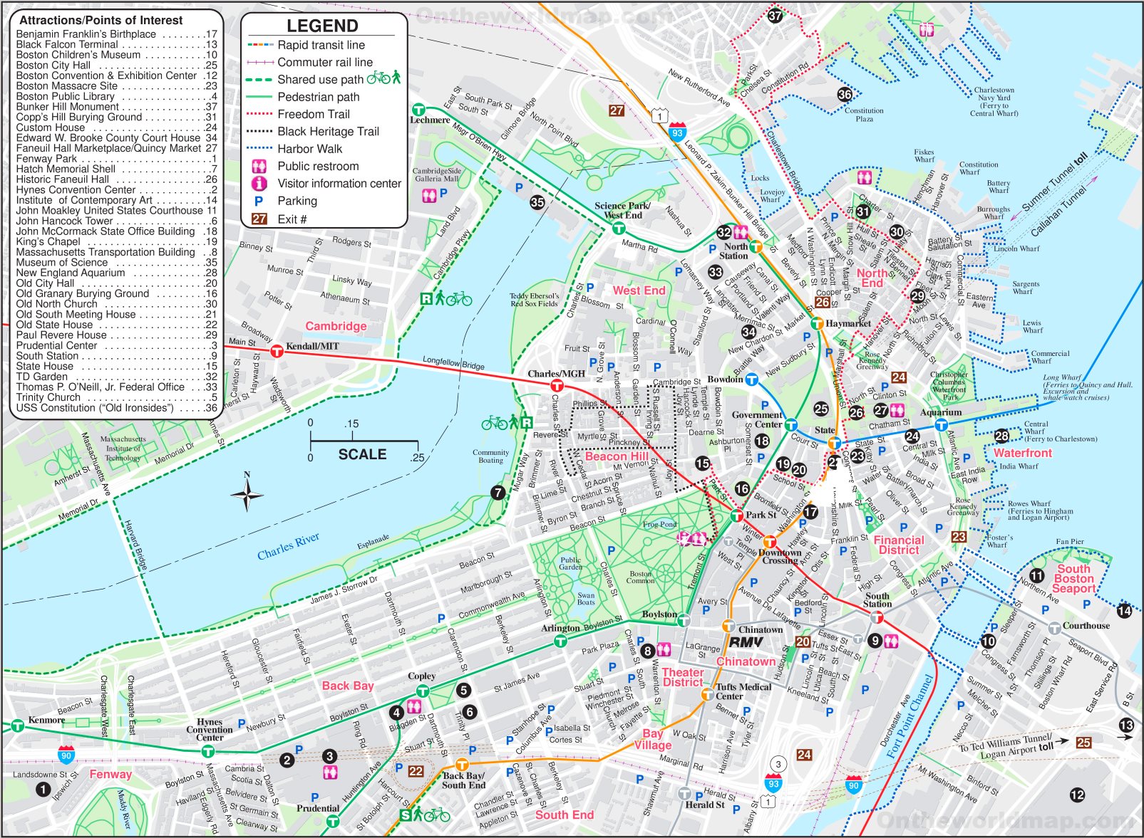 Boston tourist map.