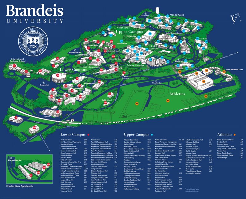 Brandeis University Campus Map