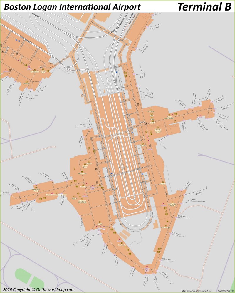 Logan Airport Terminal B Map