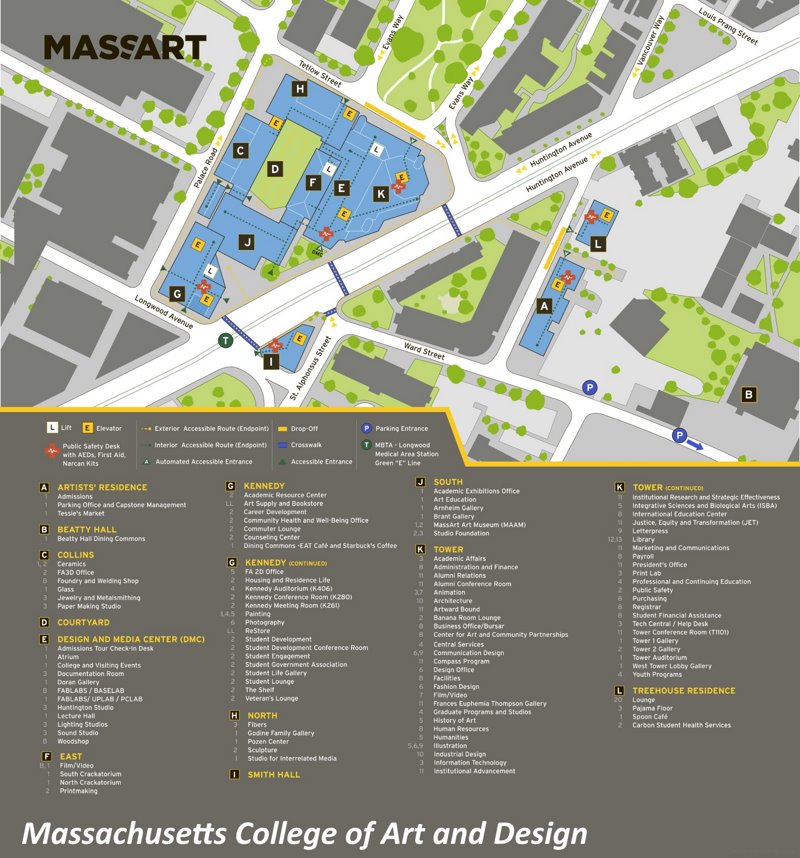 MassArt Campus Map