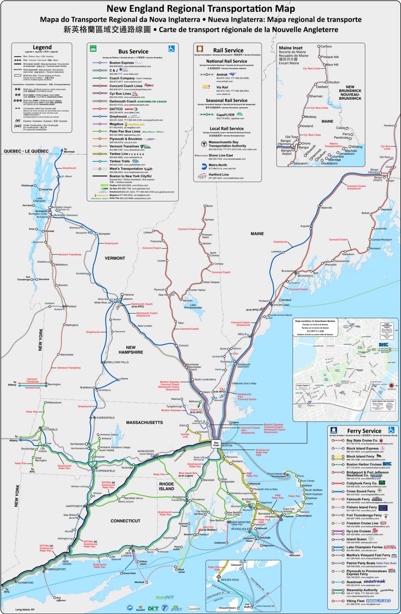 New England Regional Transportation Map