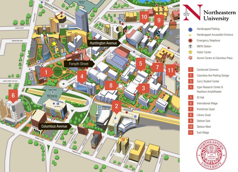 Northeastern University Campus Map