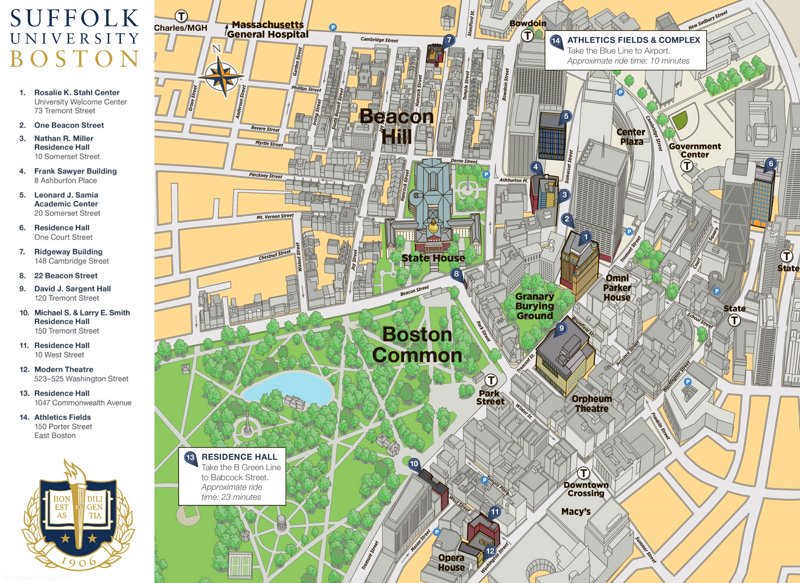 Suffolk University Campus Map