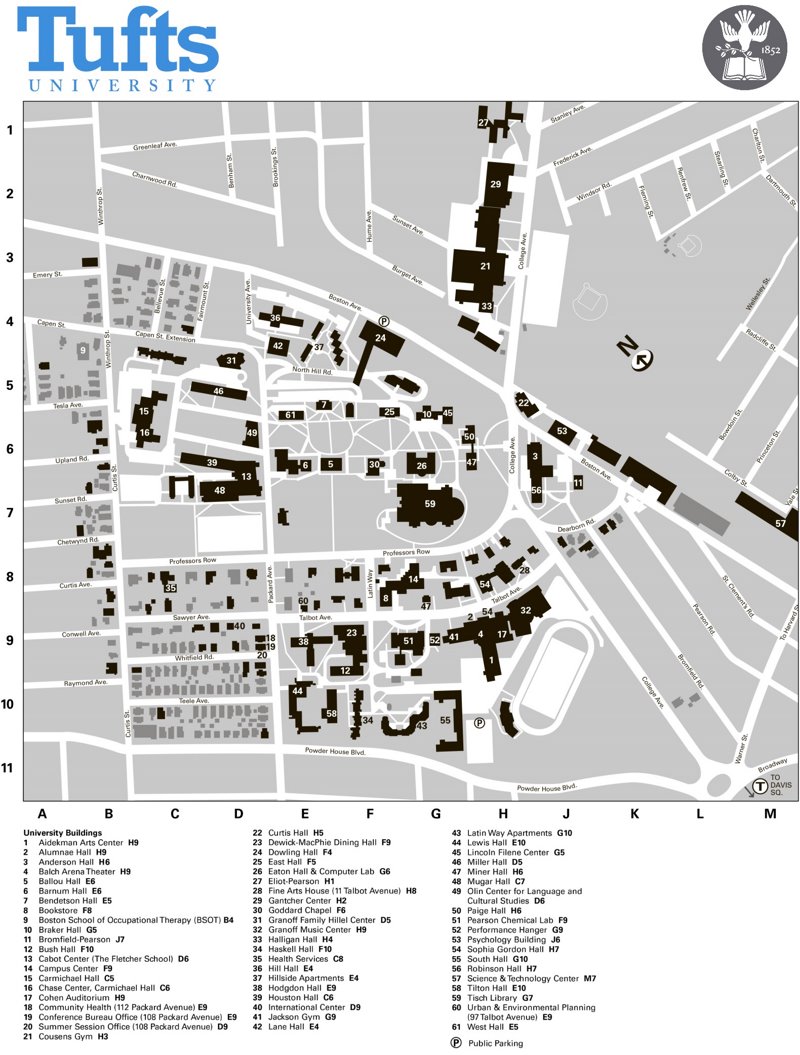 Tufts University Campus Map