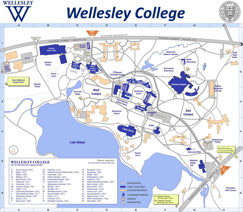 Wellesley College Campus Map