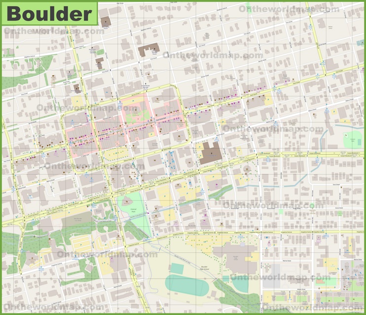 Boulder downtown map