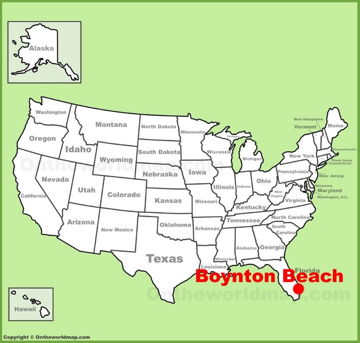 Boynton Beach location on the U.S. Map