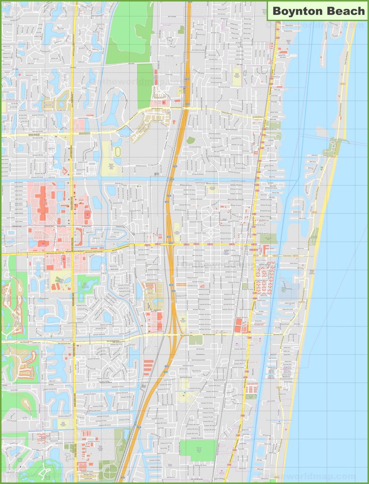 Large detailed map of Boynton Beach