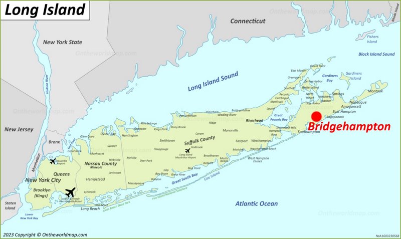 Bridgehampton Location On The Long Island Map
