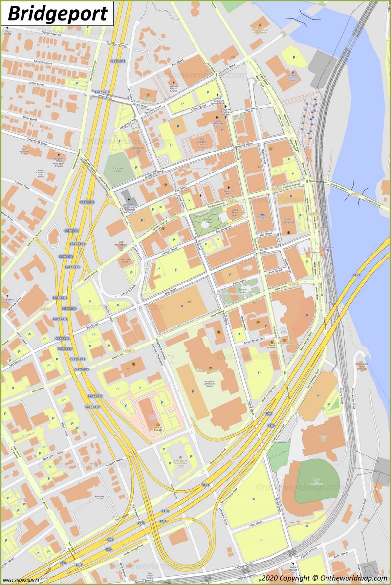 Bridgeport Downtown Map
