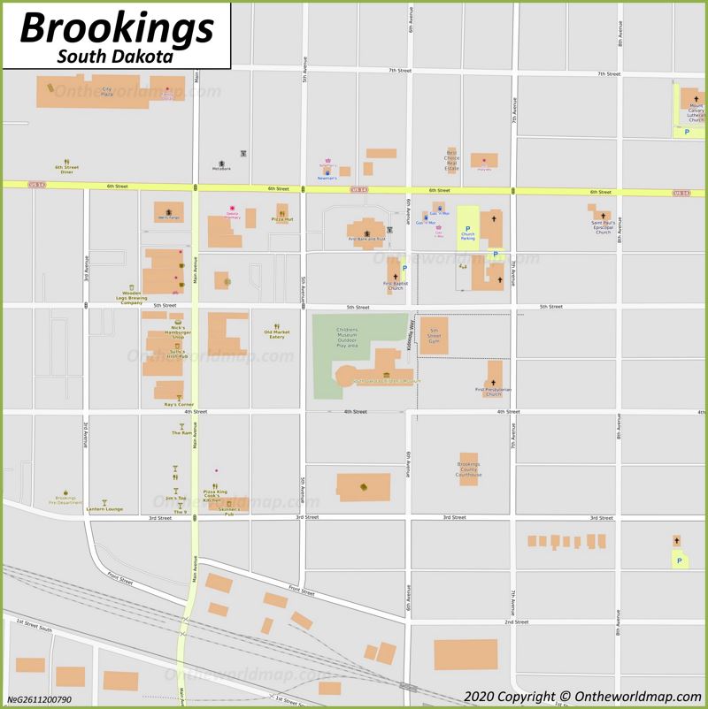 Brookings Downtown Map