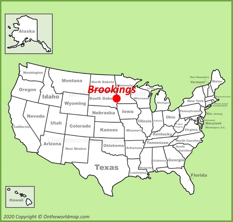 Brookings location on the U.S. Map