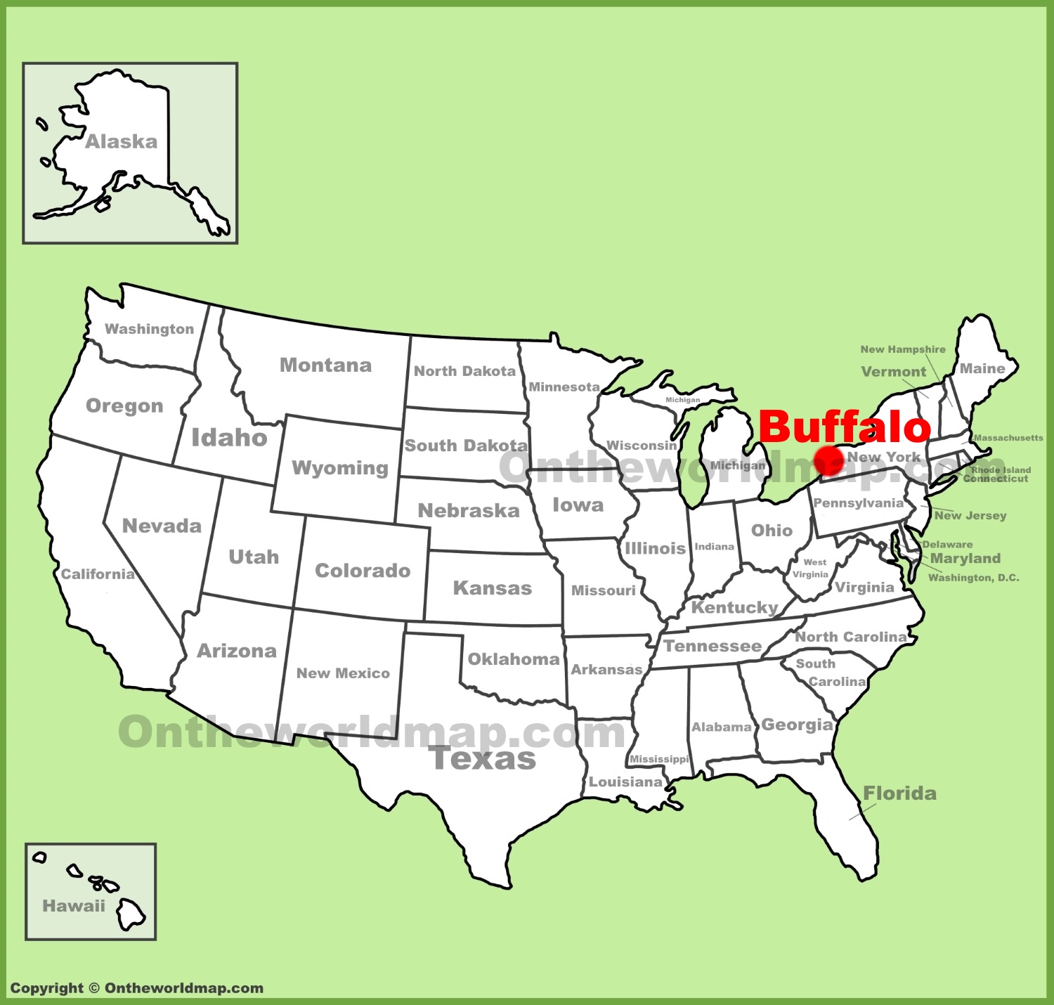 Buffalo location on the Map