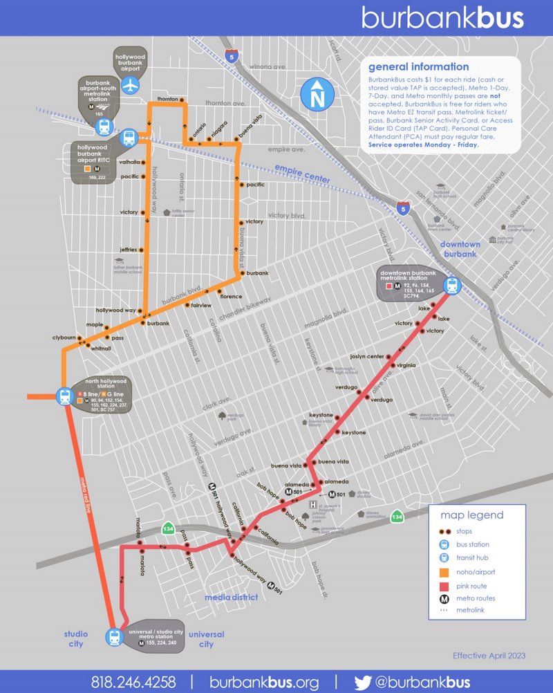 Burbank Bus Map