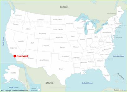 Burbank Location on the USA Map