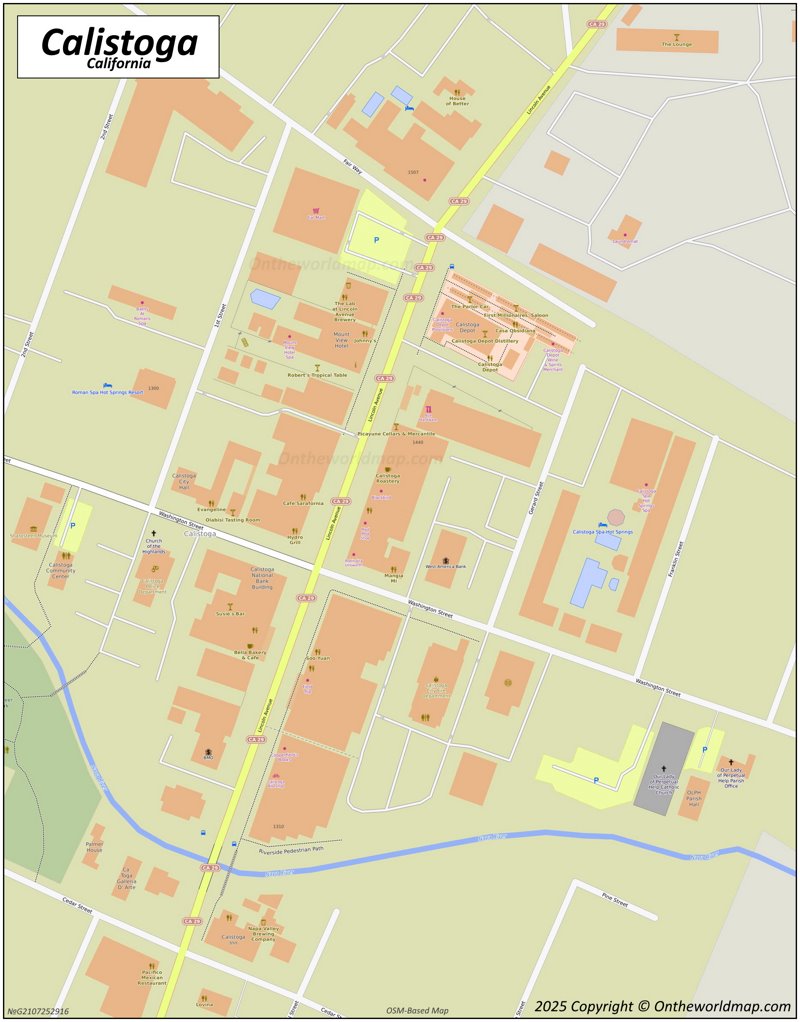 Map of Downtown Calistoga