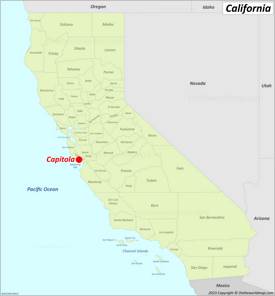 Capitola Location On The California Map