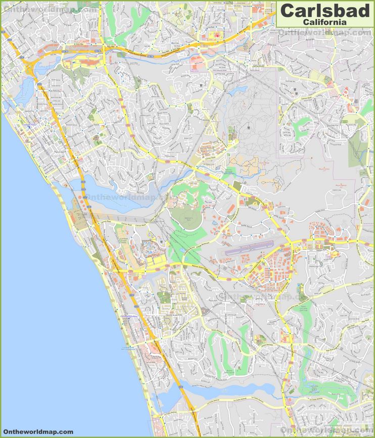 Detailed Map of Carlsbad