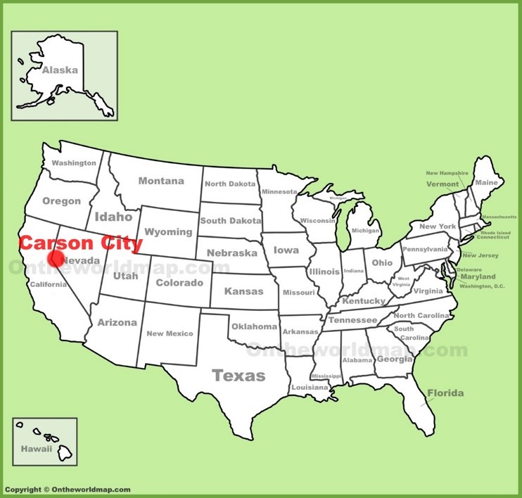 Carson City location on the U.S. Map