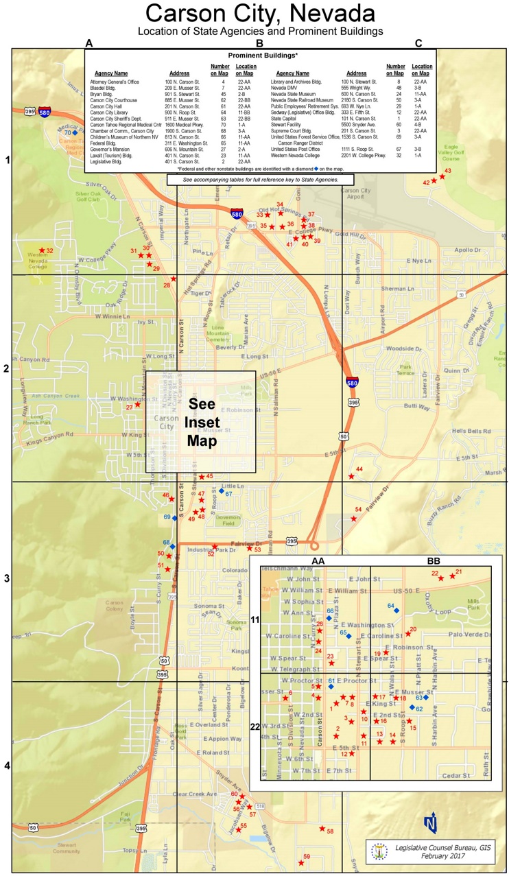 Carson City Tourist Map Max 
