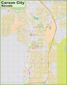 Large detailed map of Carson City