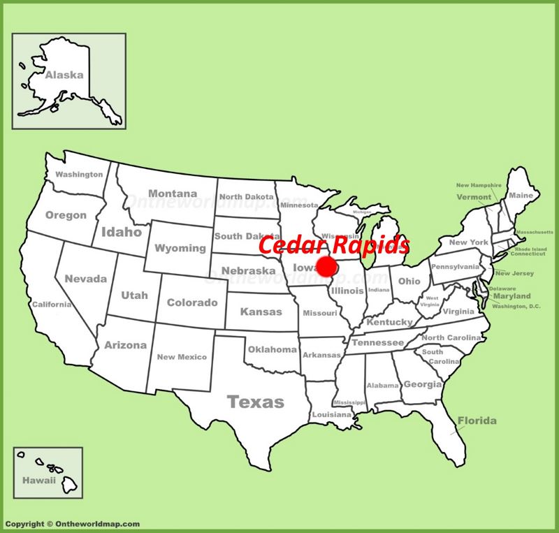 Cedar Rapids location on the U.S. Map