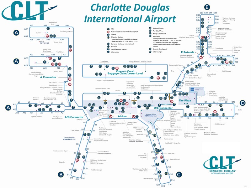Charlotte Douglas International Airport map