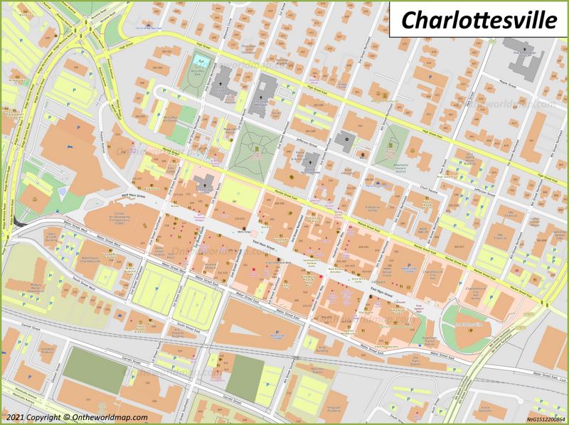 Charlottesville Downtown Map Max 
