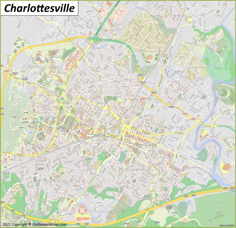 Detailed Map Of Charlottesville Max 