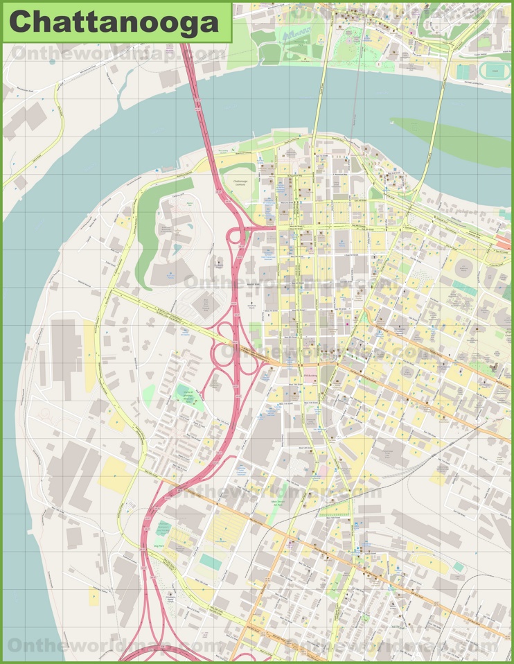 chattanooga downtown map max