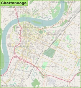 Large detailed map of Chattanooga