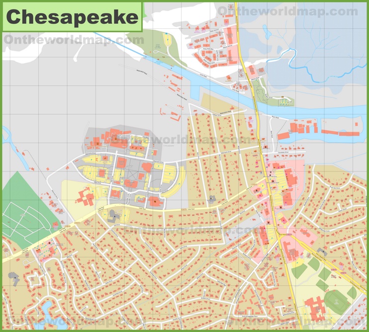 Chesapeake city center map