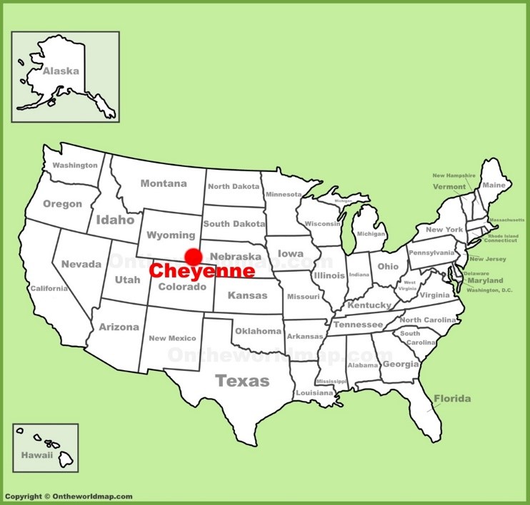 Cheyenne location on the U.S. Map