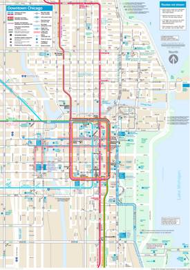 Chicago Downtown Subway And Bus Map