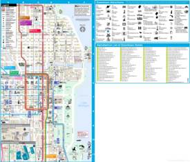 Chicago Loop hotels and tourist attractions map