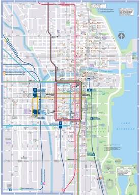Chicago Loop Transport And Sightseeings Map